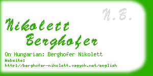 nikolett berghofer business card